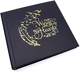 Black Memorial Remembrance Photo Album With Gold Script