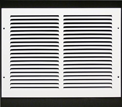 HVAC Premium 14'' x 10'' [Duct Opening] Flat Stamped Steel Return Air Grille - Sidewall and Ceiling - HVAC Vent Duct Cover - White [Outer Dimensions: 15.75''w X 11.75''h] by HVAC Premium - Used condition - US$18.77