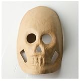 Factory Direct Craft Bulk Set of 48 Paper Mache Skeleton Masks Ready to Paint, Decoupage and Decorate