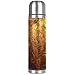 Grungy - Thermos in acciaio inox, con bordi graffiati, in legno duro, ideale per ufficio, campeggio e all'aperto