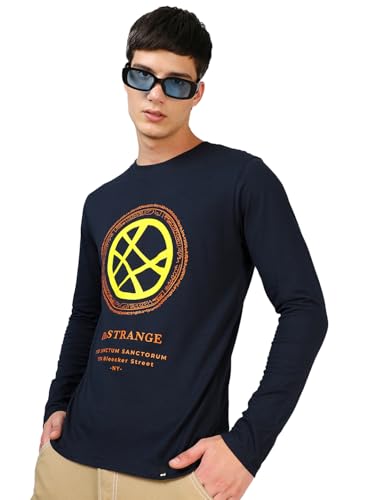 Image of Bewakoof Men's Striped Cotton T-Shirt- Loose Fit, Crew Neck, Half Sleeves