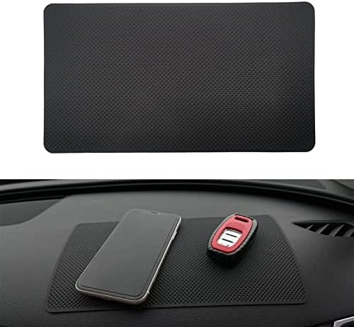 Automotive Anti-Skid Rubber Pad, Dashboard Anti-Skid Pad, Black Rhombus Ornamental Automotive, Appropriate for Cell Telephones, Sun shades, Keys, Cash