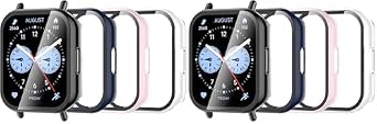 Case for Xiaomi Redmi Watch 5 Lite Set of 4 Integrated Full Protective Cover, Ultra Thin and Lightweight, Anti-Fingerprint, High Transmittance, Scratch Prevention, Easy to Use PC Frame +