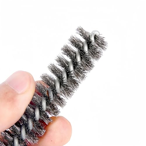Image of 30 Pieces Pipe Brushes in 3 Sizes, Power Drill Bore Brush with 1 /4-Inch Hex Shank, Stainless Steel Wire Cleaning Brush Set for Polishing, Painting and Rust Removal