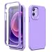 Produktbild Dracool Silikon Hülle Kompatibel mit iPhone 12 Hülle iPhone 12 Pro Handyhülle Liquid Silikon 360 Grad Komplettschutz Stoßfest Displayschutz Ultra Dünn Flüssig Silikon Gel Gummi Schutzhülle - Lila