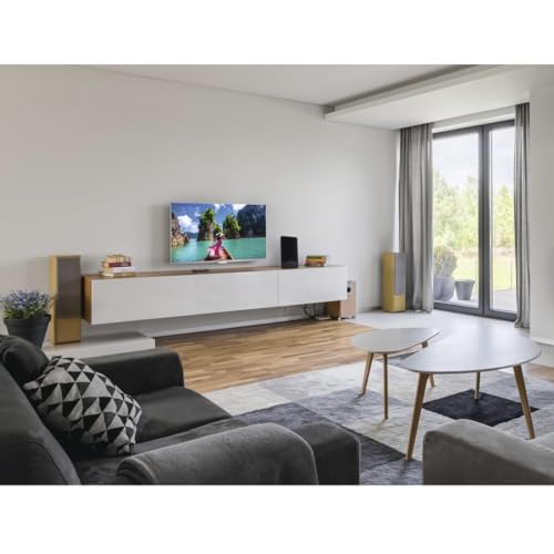 Hama Antenne TV intérieure DVB-T2 Active Pro avec Amplification Automatique, Design Moderne et Plat, Filtre LTE 5G, Câble coaxiale mâle 2m, Noir