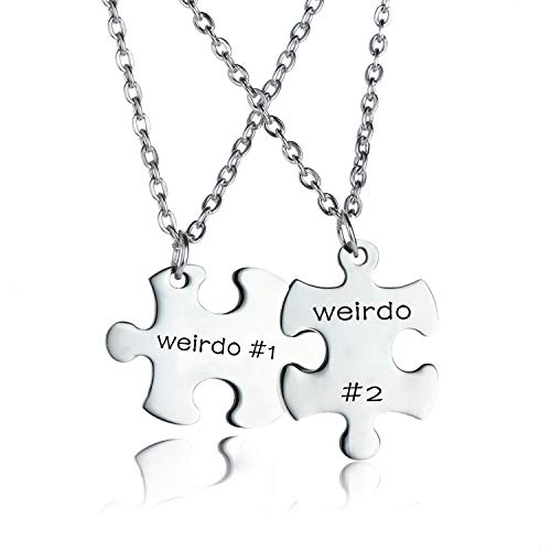 YEEQIN Best Friend Necklaces for 2 Friendship Puzzle Piece Necklaces Set Best Friends Forever Pendant Necklace Set