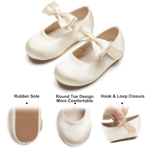 Felix & Flora Girls Dress Shoes - Mary Jane Ballet Flats Party Wedding School Size 10(Champagne Gold,Toddler) by Felix & Flora - Image 5