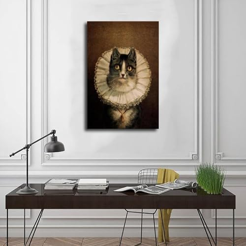 Toile chat de la Renaissance d'exception pour grand format mural