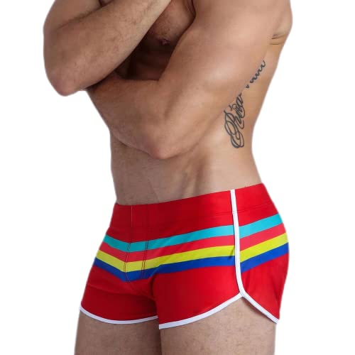 UXH Men's Strip Swimwear Trunks Brand Beach Short Pants Male Siult3