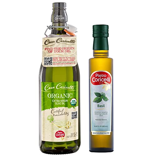Organic Olive Oil + Basil Flavored Extra Virgin Olive Oil Bundle - Traditional Pizza Bundle #TOP14