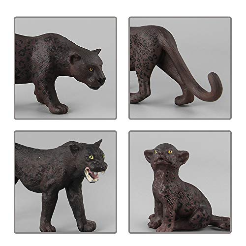 Realistic Wildlife Animal Figures Panther Animal Model Figurines Party Favors School Project Classroom Reward Cognitive Toys For 5 6 7 8 Years Old Boys Girls Kid(5 Pcs) #TOP3