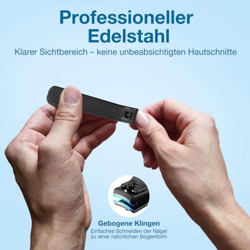 OFIDUS Precision 8 Teiliges Reiseset für Herren Nagelpflege, Maniküreset aus Edelstahl mit Fingernagel- und Fußnagelknipser, Nagelfeile, Pinzette mit schräger Spitze, Nagelhautschere