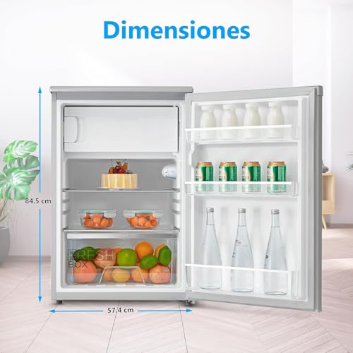 Midea Nevera pequeña 113L con Congelador - Mini frigorífico pequeño para la Habitación/Caravana/Camping - Mini Bar Bajo Consumo - Frigorifico Bajo Encimera Silencioso 39dB + Congelador -16º/-24º - imagen 4