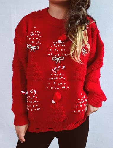Image of OMEWEE Halloween Sweaters for Women 2024 Womens Ribbed Cuffs Pullover Sweaters Knit Baggy Fall Sweaters for Women
