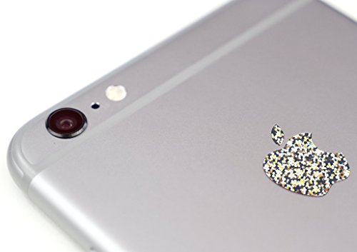 Glitter Silver Color Changer Overlay for Apple iPhone 6 and 6 Plus Logo Vinyl Sticker Decal