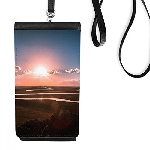 Smartphone bourse en cuir suspendu ciel rouge clair : un cadeau original et utile pour vos proches