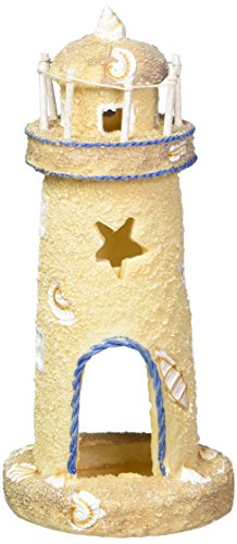 Penn-Plax Deco-Replicas Sand & Seashell Lighthouse Aquarium Ornament – Safe For Freshwater And Saltwater Tanks – Medium Size (Rr1052) #TOP17