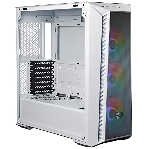 Image of Cooler Master MB520 Mesh Computer Case - White | 3 x 120mm ARGB Fans Pre-Installed | Type C Connector in Front | Top Removable | 360mm Radiator Support | High Airflow Case | PWM & ARGB Hub Included.