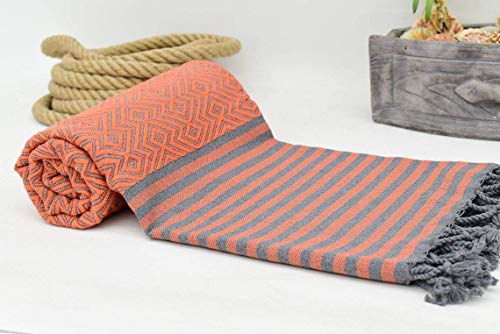 Ray Silver Set Of 6 Beach Towels 100% Cotton Beach Towel Super Absorbent Xxxl Oversized 71X40 Lightweight Quick-Dry Bath Towels Sand Free Turkish Beach Towels Turkish Light Travel Blanket(Orange) #TOP5