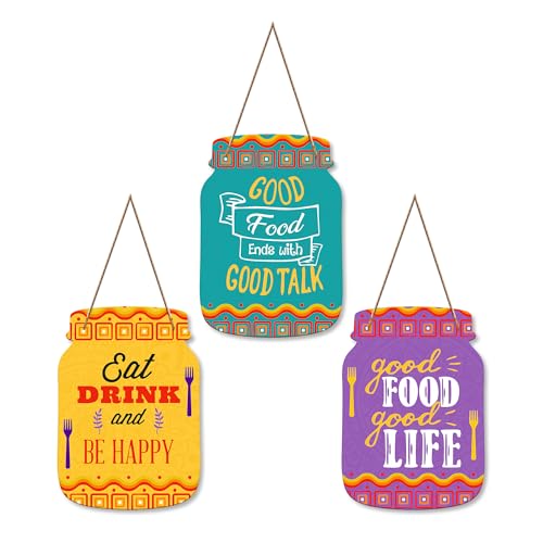 Image of Artvibes Good Food Good Life Quotes Wall Hanger for Home Decor | Gifts | Wall Art | Decoration Wooden Hanging Items | Kitchen Wood Design | Quotes Decor Items | Decorative Artworks (WH 8909NN)