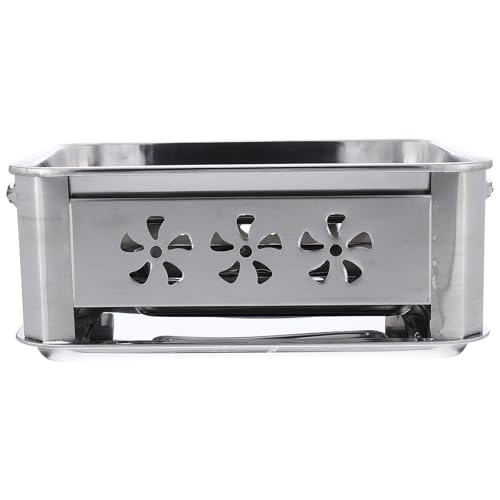 Parrilla de barbacoa portátil de acero inoxidable grueso, estufa de camping al aire libre con rejilla extraíble y bandeja ventilada, resistente a la corrosión, ideal para picnics y portón trasero