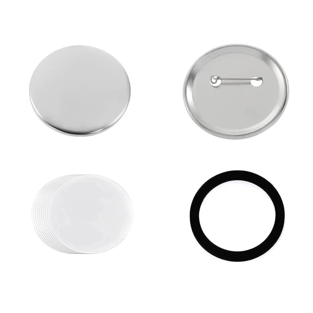 Blank Iron Badges Button Maker Parts, 25MM Badges Button Maker Parts Set, 200Pcs Pin