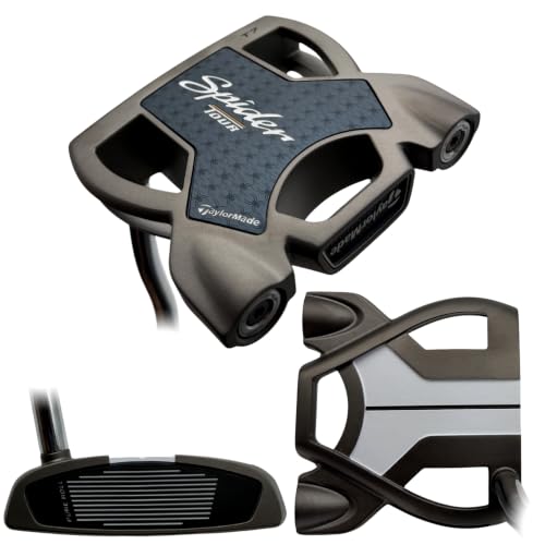 TaylorMade NEW Lefty Tour Issued Spider Tour T7 Silver Putter, Double Bend (33", with TPath)