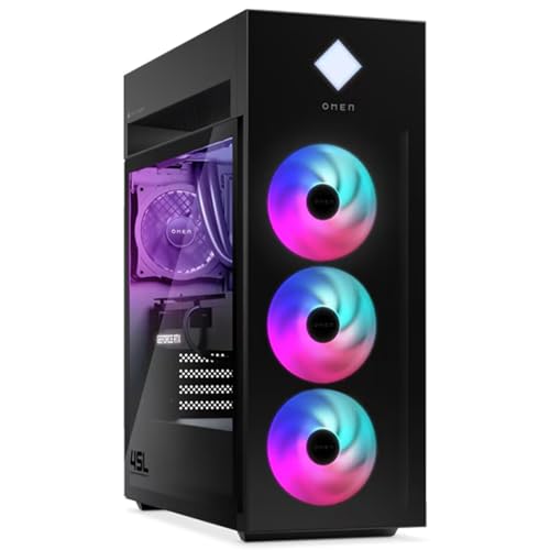 Image of PCONLINE HP Omen 45L RTX 5080 Gaming Desktop, Intel Ultra 9 285K, 32GB DDR5 RAM, 2TB SSD, RGB Light Studio, DP, RJ-45, Black, Windows 11 Home