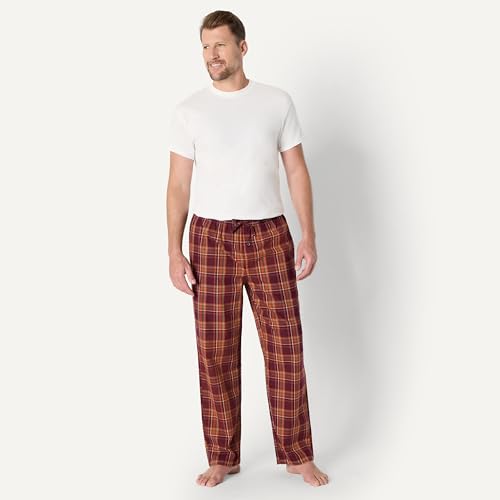 Image of Amazon Essentials Men's Cotton Poplin Straight-Fit Pajama Pants with Pockets, Elastic Waist, Drawstring
