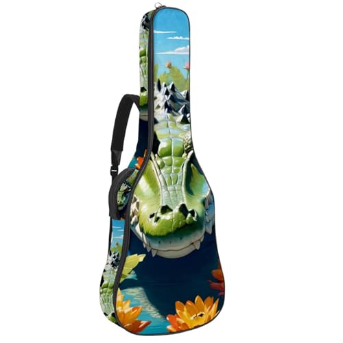 Housse guitare acoustique 101.6 cm rembourrée motif crocodile