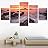 SIGNWIN 5 Panel Canvas Wall Art Sunset in The Mountains for Home Decorations Ready to Hang - 60"x32"x5 Panels