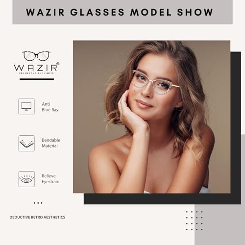 Image of WAZIR Cat Eye Blue Light Blocking Glasses for Women - Protect Your Eyes in Style with Anti-Reflective Computer Glasses