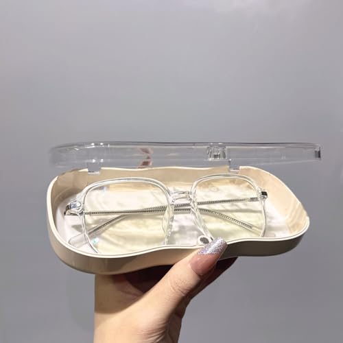 Image of Glasses Case Hard Shell, Clear Eyeglass Case, Cute Holder for Sunglasses and Reading Glasses