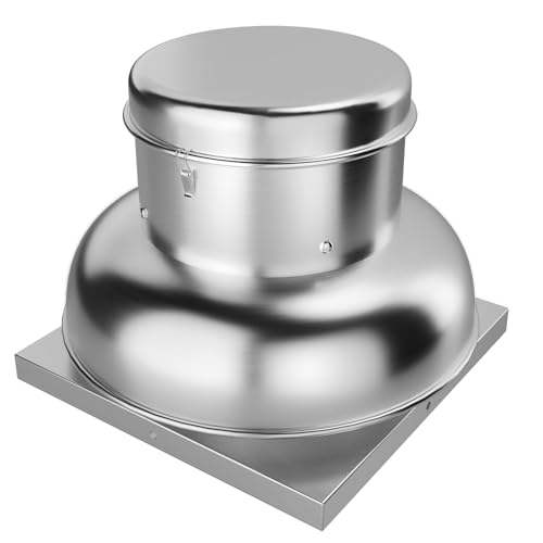 PrecisionAuto 2400CFM Industrial Upblast Roof Exhaust Fan, High-Speed Direct Drive, Weather-Resistant Stainless Steel for Restaurant, Warehouse, and Commercial Ventilation