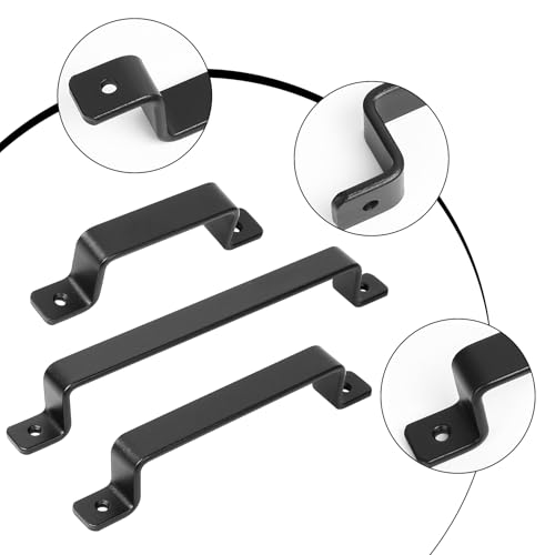 HAOCHEN Robuste Vintage Gusseisen Türgriffe, 2er-Set, schwarz, ideal für Außenbereich, Garage, Kleiderschrank und Innenbereich (100X160MM)