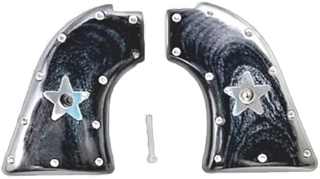 Premium Gun Grips Compatible Replacement for Heritage Arms Rough Rider Polished Stainless Studs & Stars Model .22 & .22 mag