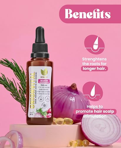 Image of Natural Sant Onionvital Hair Serum with Onion, Rosemary, Biotin & Arginine - Hydrating Serum for Scalp & Hair Care, 60ml