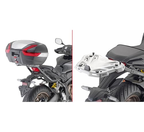 Baúl Givi E300N2B Monolock 30L negro con soporte para moto Honda CB650R 2019 2020 2