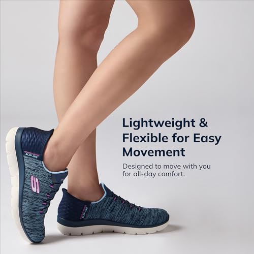 Skechers Women's Summits Hands-Free Slip-Ins – Memory Foam Insole, Heel Pillow, Vegan Materials Sneaker, Navy Purple, 9 by Skechers - Image 6