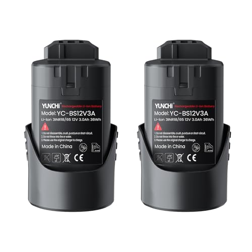 YUNCHI 3.0 Ah Ersatzakku für Bosch Akku 12V Kompatibel mit Bosch Professional 12V System 2 Pack