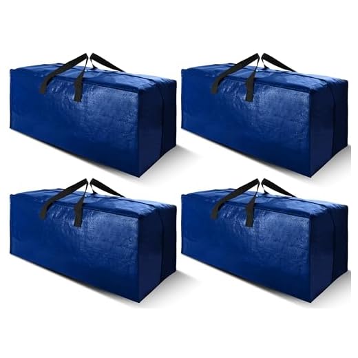 Cosy Family 4 Pack Heavy Duty Extra Large Moving Bags with Backpack Straps - Strong Handles & Zippers, Storage Totes For Space Saving, Fold Flat, Alternative to Moving Box (X-Large-Set of 4, Blue)