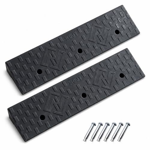 Heavy duty rubber curb ramps, 2'' rise, 2 pack
