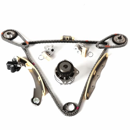 Engine Timing Chain Kit Water Pump 3.5L Fit for 350Z 2003-2006, Maxima 2004-2008, Murano 03-07, Altima 04-06, for FX35 M35 G35 I35 2002-2008 VQ35DE Time set Replacement Parts Tensioner Cam Sprockets