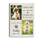 Lcyawer Personalized Pet Memorial Gifts for Dogs Customized Gifts for Dogs Cats Custom Loss of Pet Sympathy Gift Canvas Dog Loss Gift Canvas with Picture Name