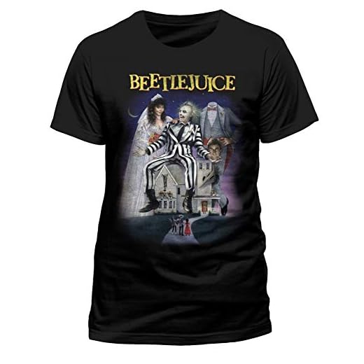 CID Original Beetlejuice Spiritello Porcello Film Cult 80-tals officiell produkt T-shirt, svart, S