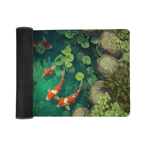 Alfombrilla de ratón Koi para juegos y oficina con base antideslizante 3XL 2