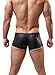 Sexy Imitation Leather Men's Underwear Tight Boxer Briefs Swim Shorts C33 (XL, Black)
