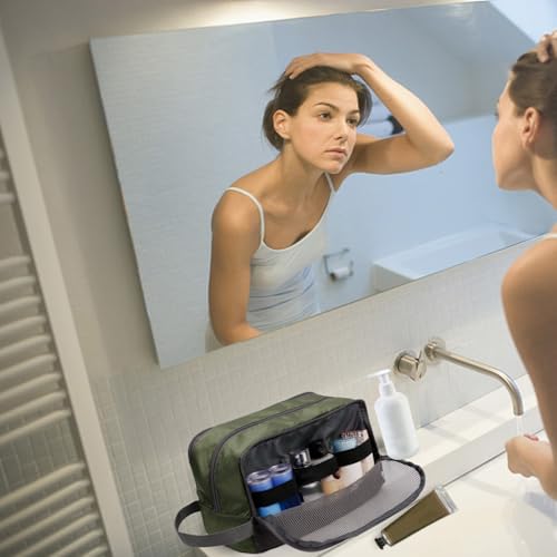 Image of WANDF Travel Toiletry Bag for Men, Small Dopp Kit for Toiletries