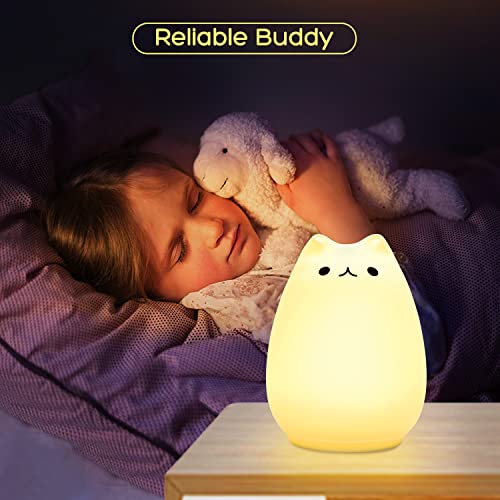 Litake Kitty Night Light, Rechargeable Silicone Cute Cat Night Light For Kids Baby Children, 7-Color Changing Led Cat Lamp Nursery Nightlights For Kids Bedroom (Celebrity Cat) #TOP1